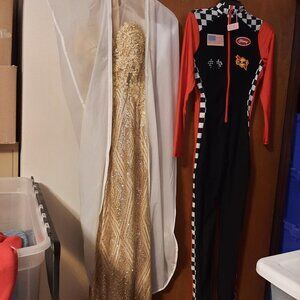 Sexy Forplay Top Speed Racer Car Driver Jumpsuit Catsuit Costume MultiColo SzS/M